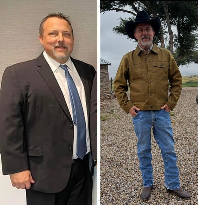 Ted — before and after retesting his body composition with Nomad Fit Lab