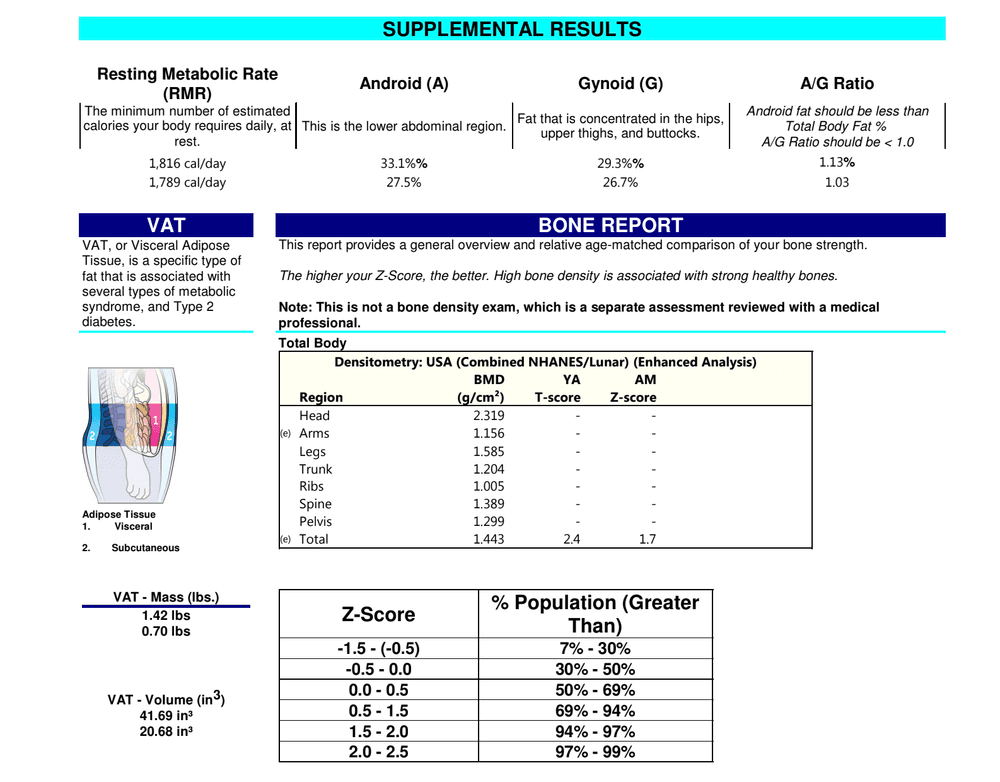 Nomad Fit Lab DEXA report — Supplemental Results (Page 2)